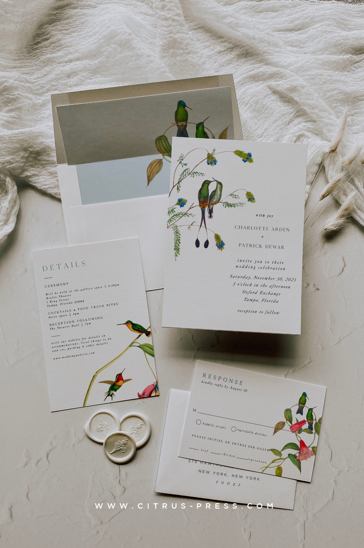 Love Birds Wedding Invitation | Printable Template