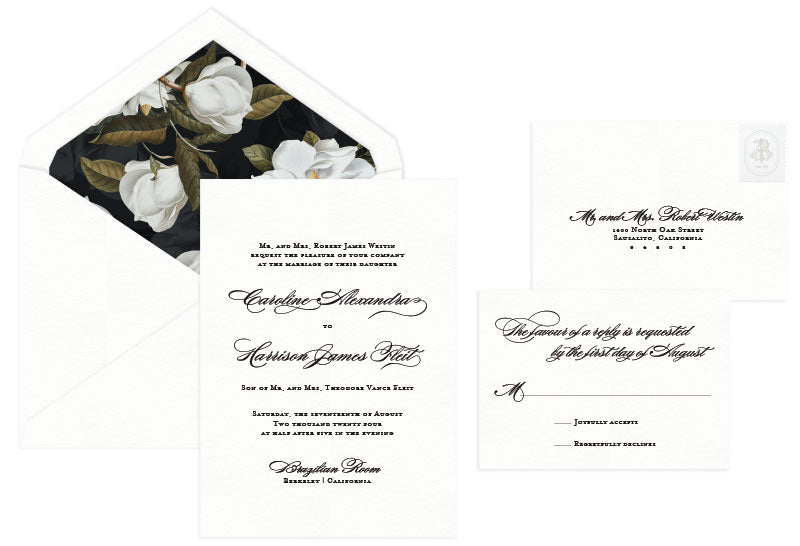 Lovely Letterpress Wedding Invitation