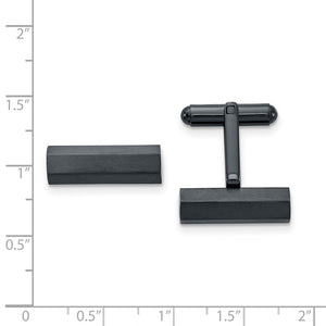 Dark Grey Plated Stainless Steel Brushed Hexagon Cuff Links, 20x6.5mm