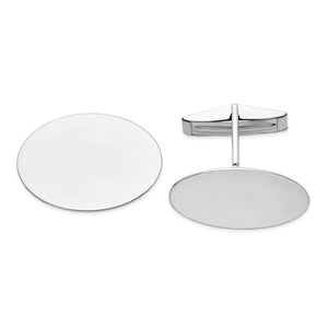 14K Yellow or White Gold Polished Oval Cuff Links, 23 x 16mm