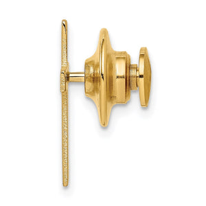 14K Yellow Gold Medium Cross Lapel or Tie Pin, 11 x 17mm