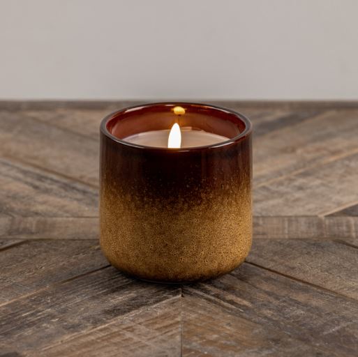 4" Brown Ceramic Timer Candle