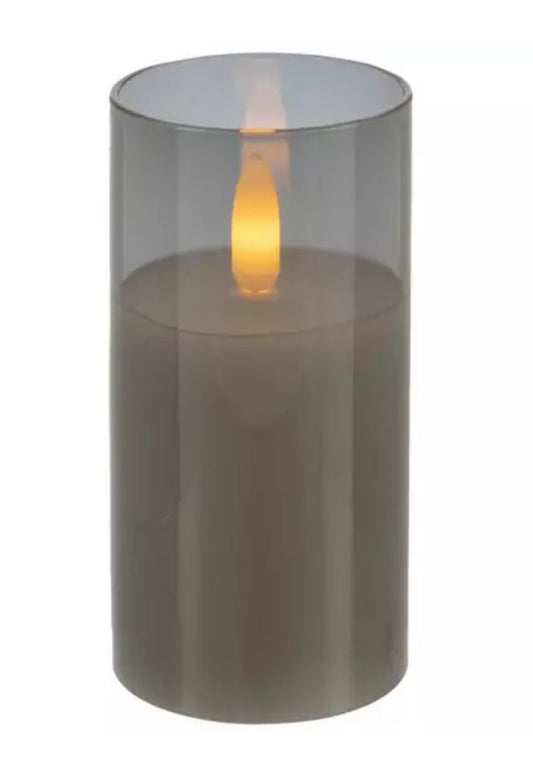 2x4" Gray Glass Timer Candle