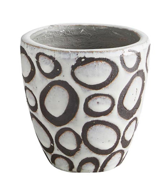 Black Circle Terracotta Vase - Small