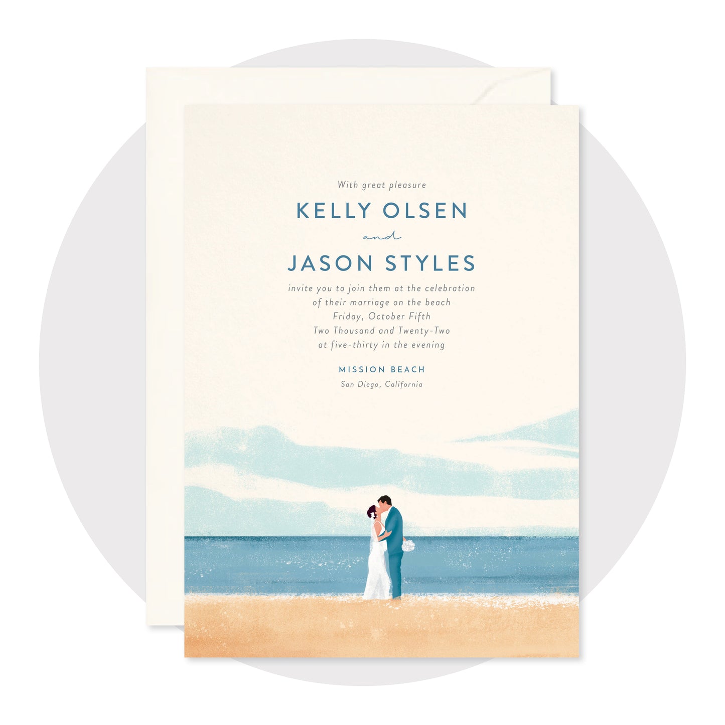 Aqua Beach Wedding Invitations - Digital