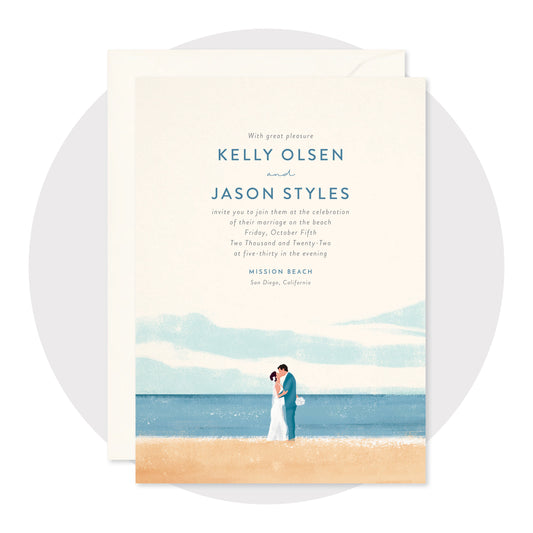 Aqua Beach Wedding Invitations - Digital