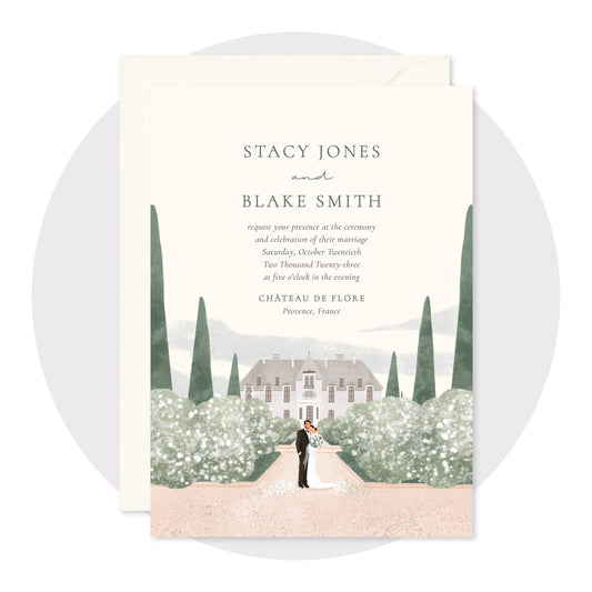 French Provincial Wedding Invitations - Digital