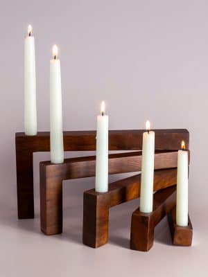 Swivel Wood Taper Candle Holder