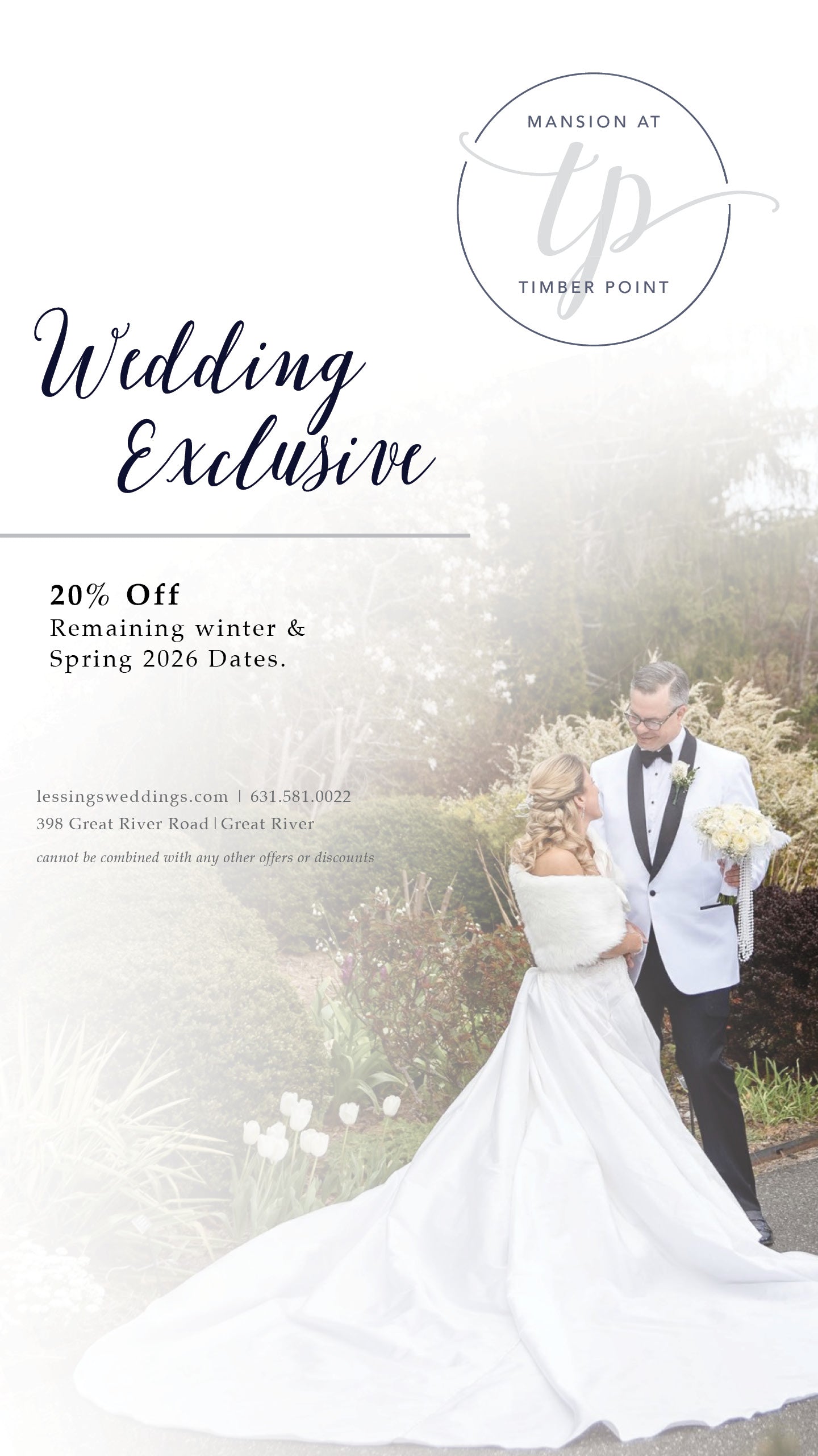 Mansion at Timberpoint New York Winter and Spring Wedding Package - 20% Off