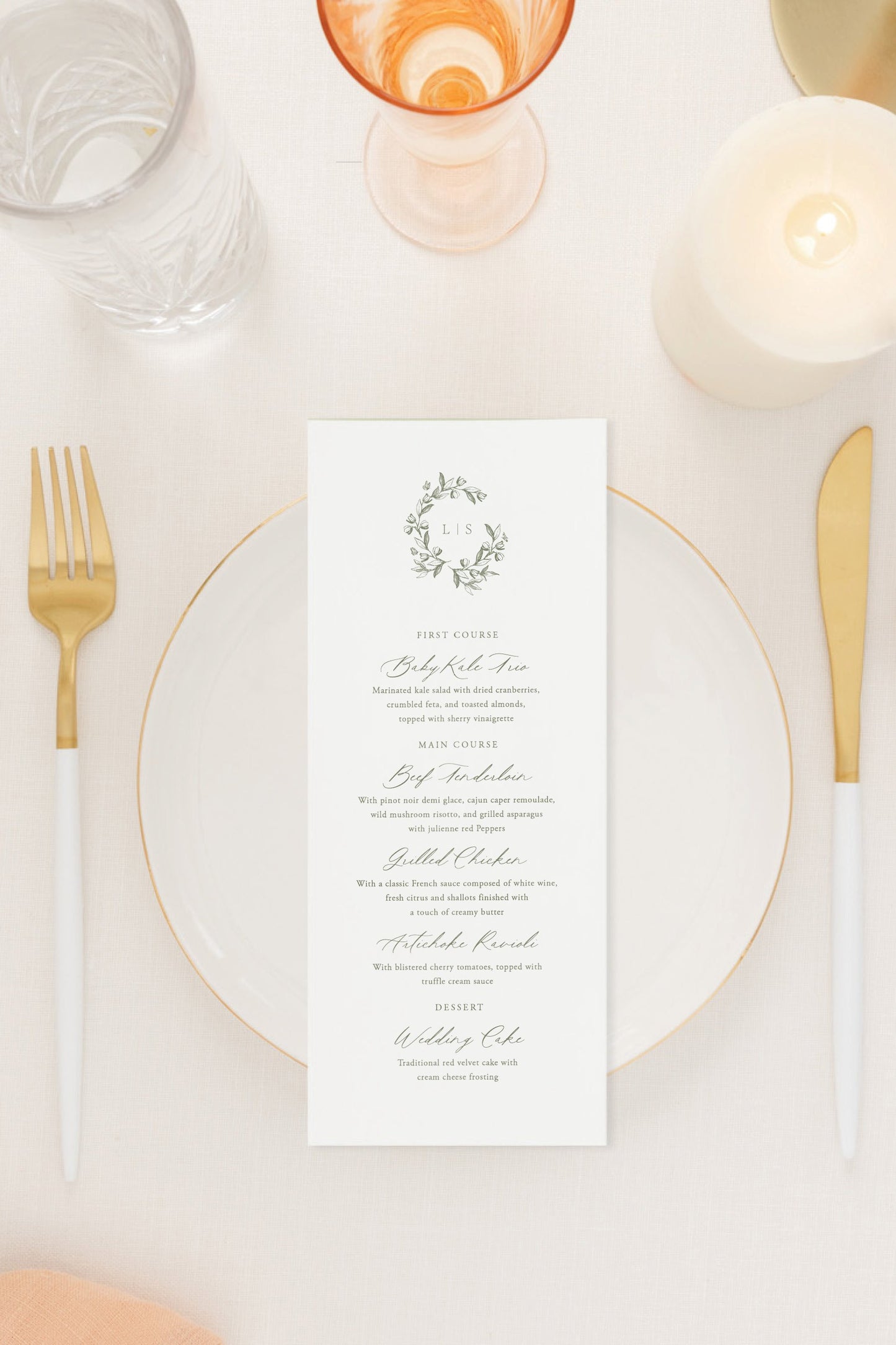 Twiggy | Wedding Menu Cards