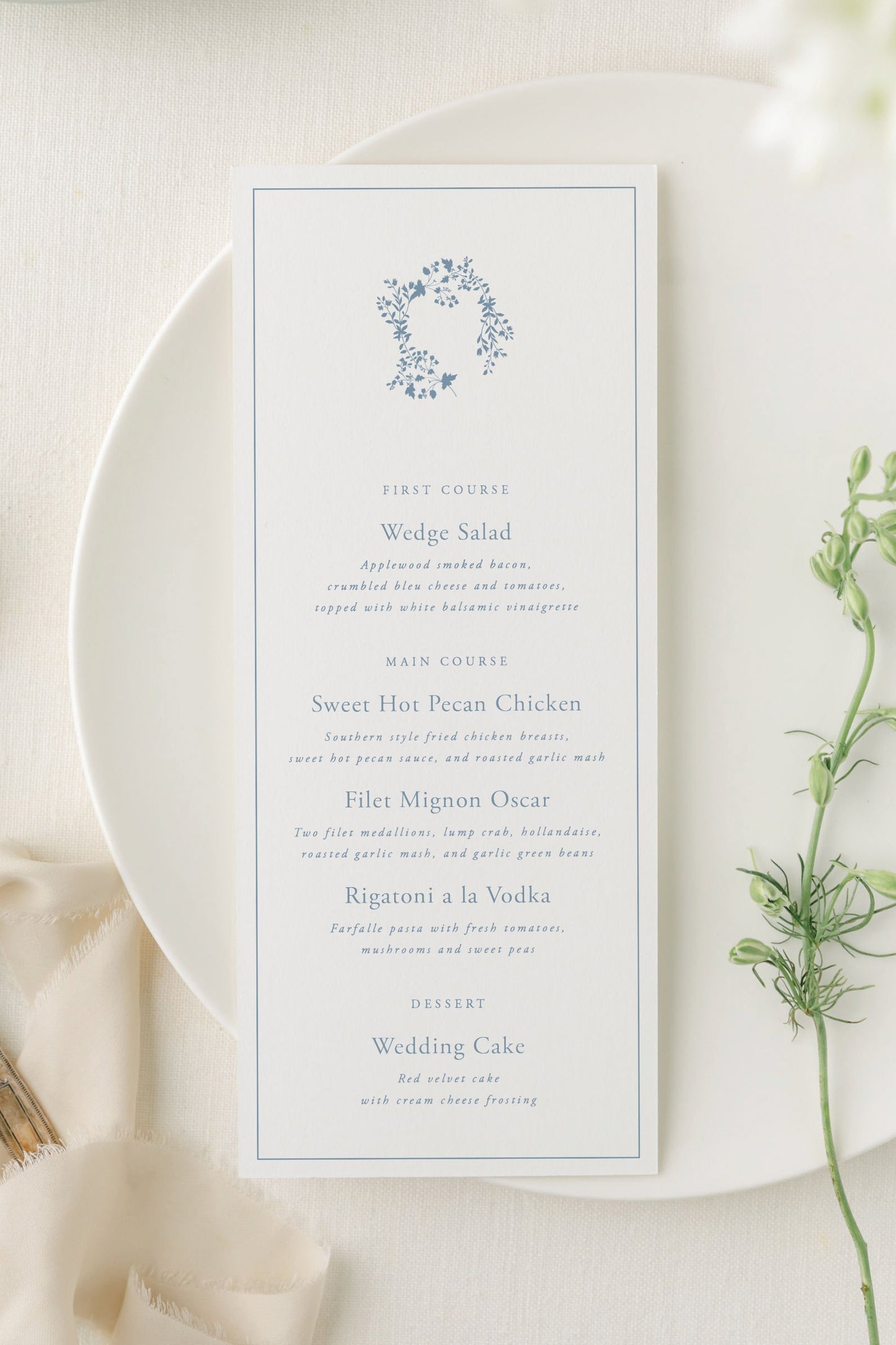 Diana | Wedding Menu Cards