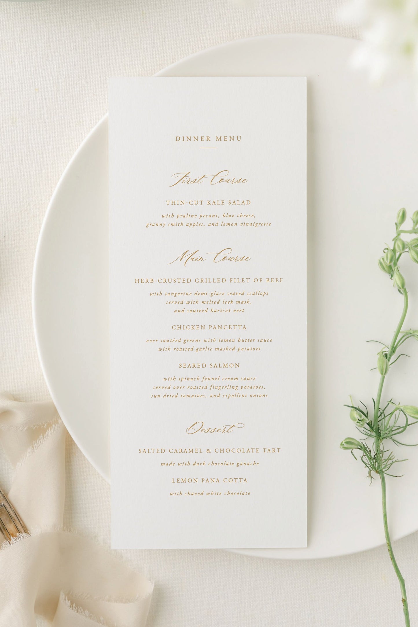 Dolce | Wedding Menu Cards