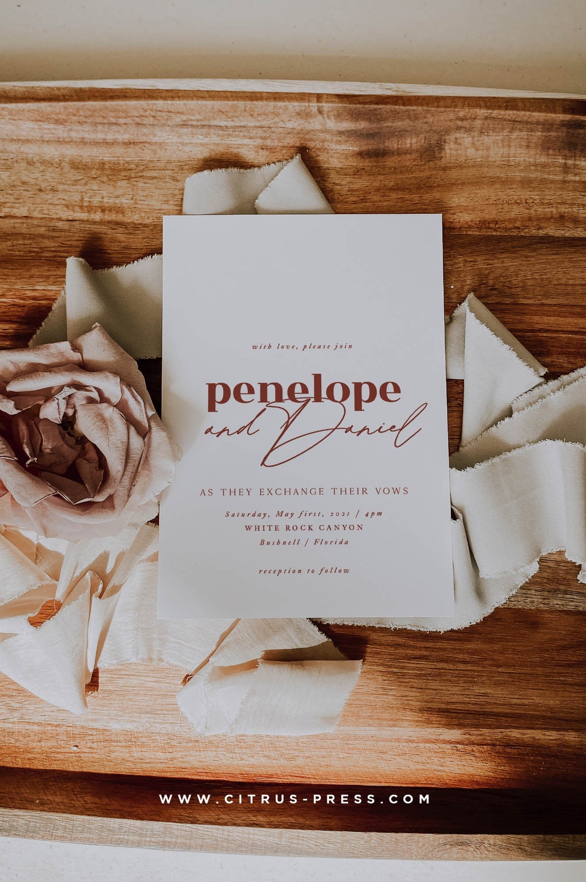 Simple Chic Wedding Invitation | Penelope