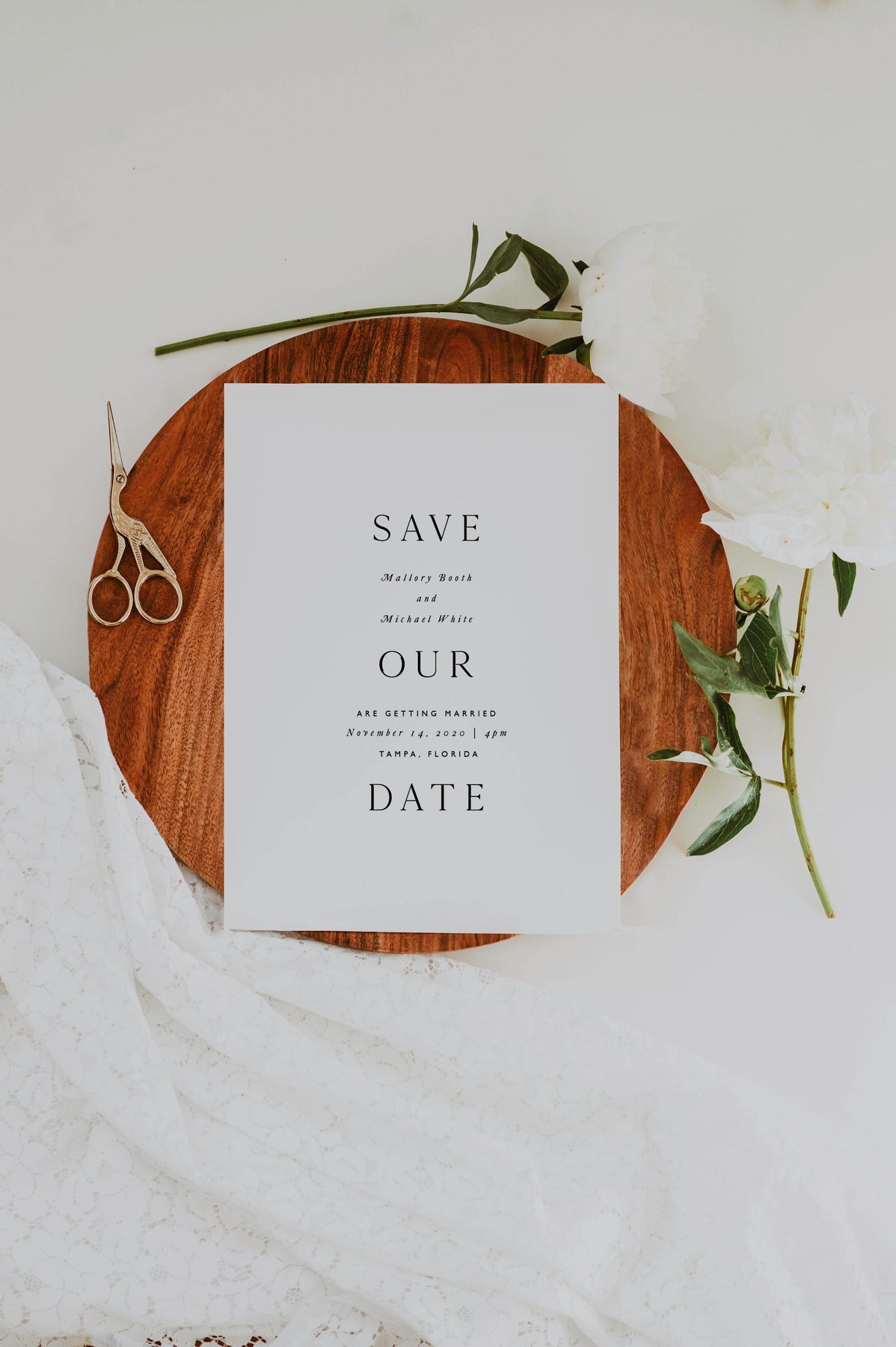 Dusty Blue Flower Save The Date | Ainsley