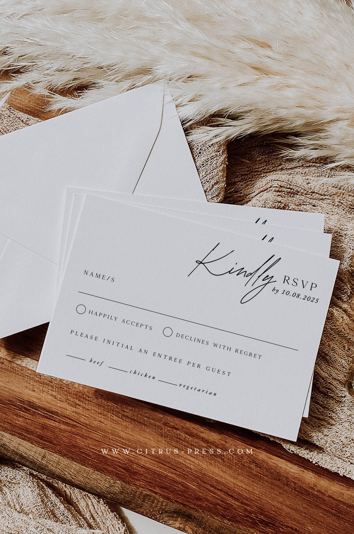 Minimalist Wedding RSVP Card | Jenn