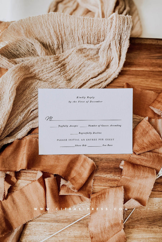 Black And White RSVP Card | Lexi
