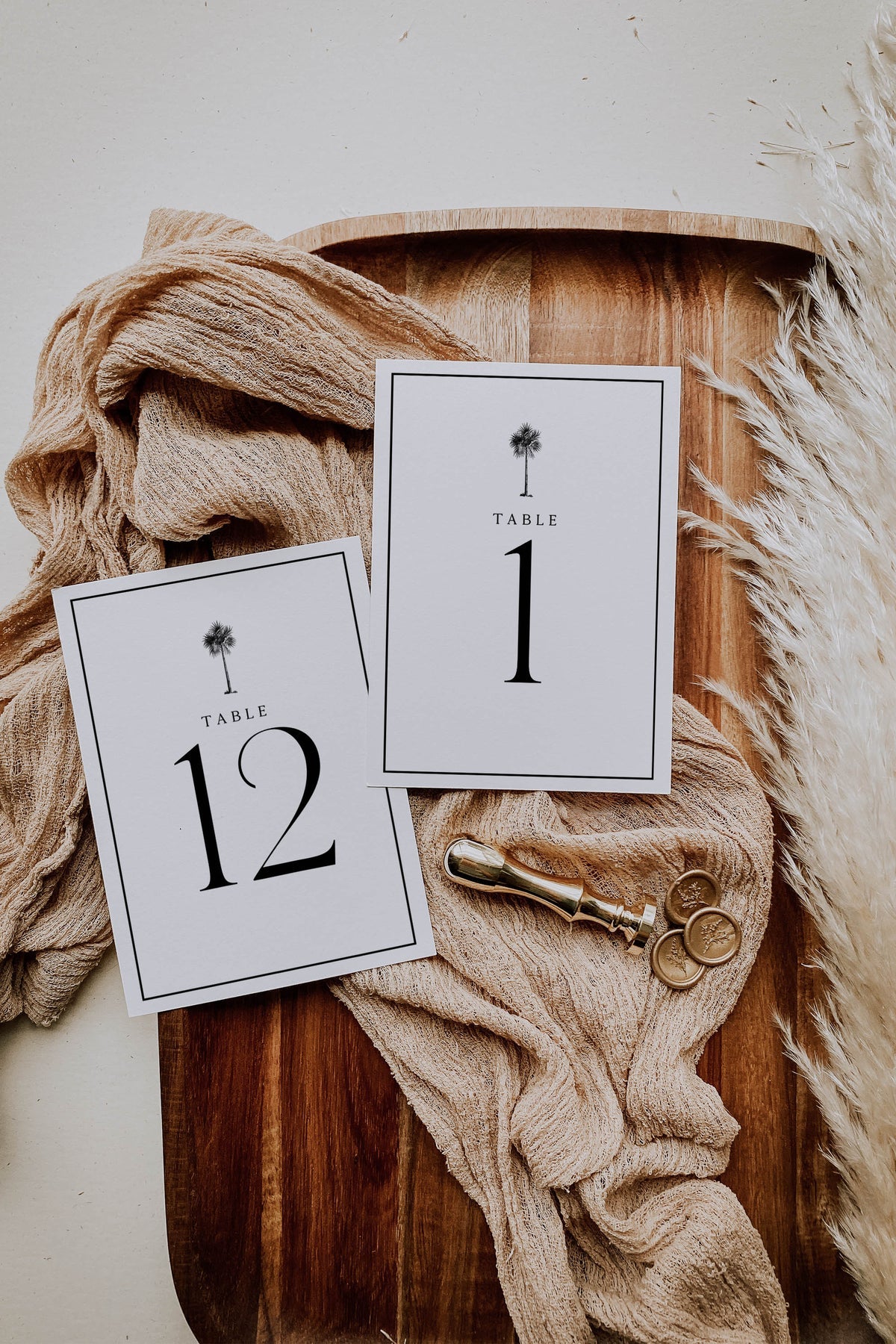 Minimalist Destination Wedding Table Numbers | Printable Template
