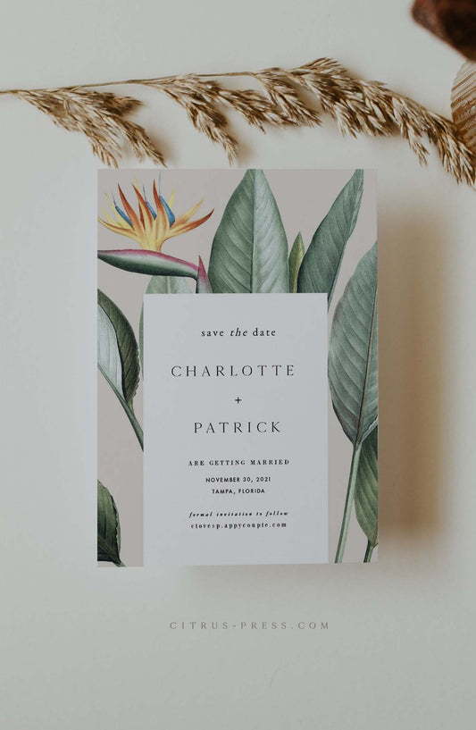Destination Wedding Invitation | Save The Date | Pdf Template