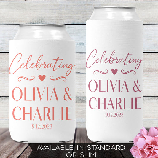Smitten Custom Wedding Can Coolers
