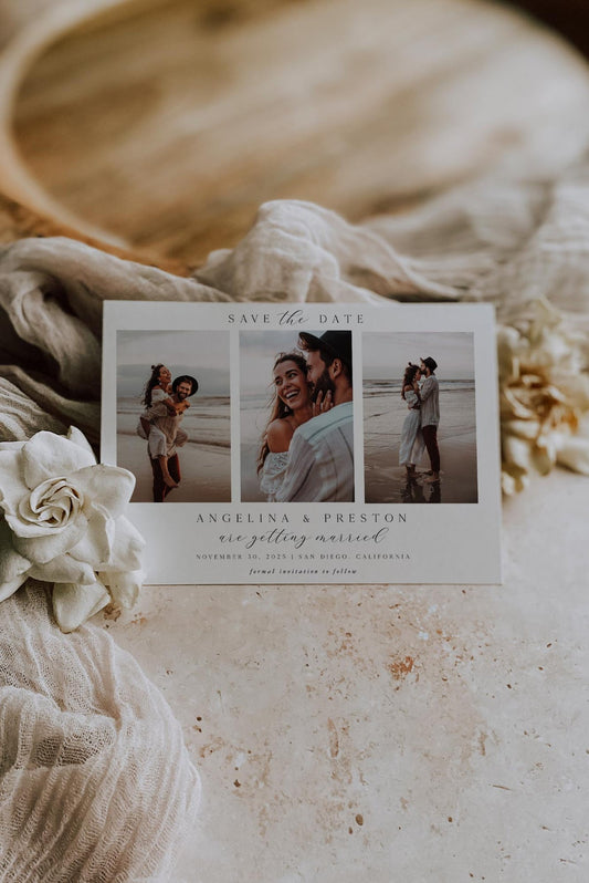 Minimal Frame Photo Wedding Save The Date | Printable Template