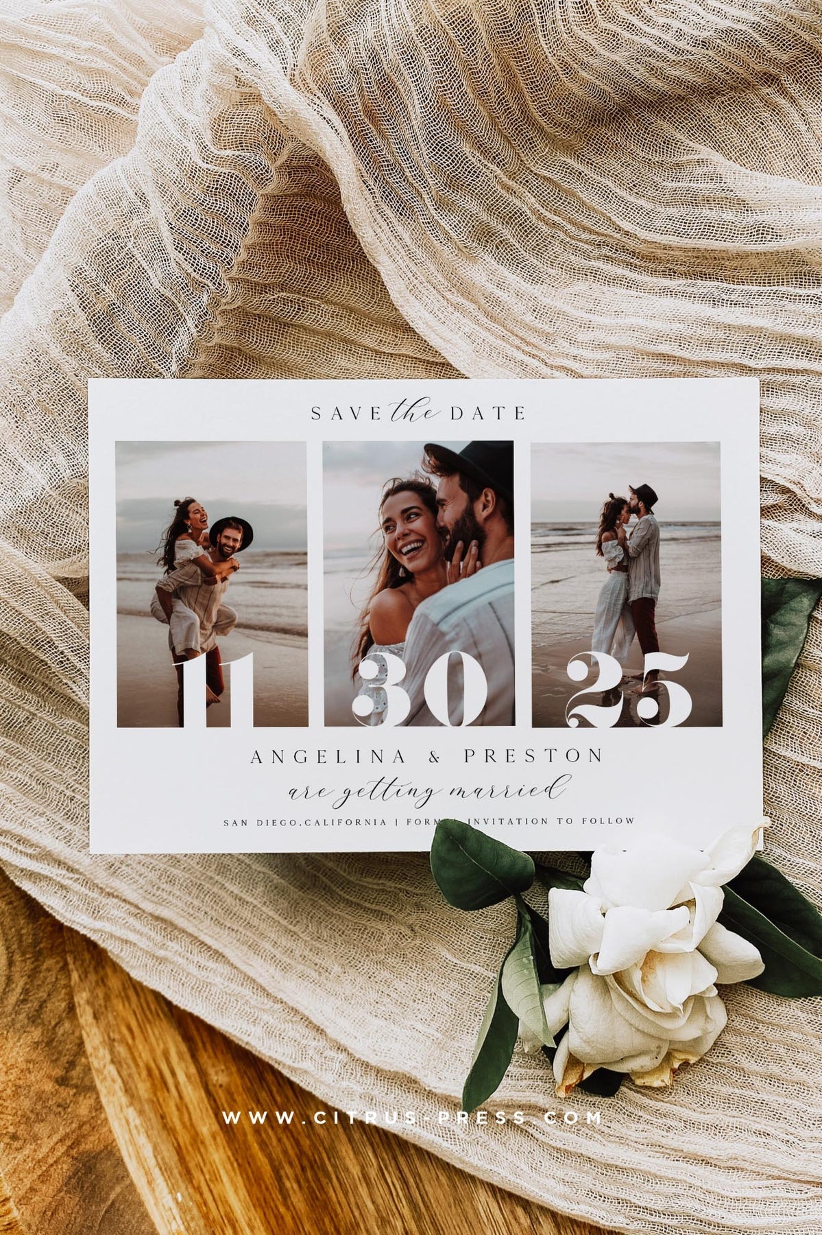 Minimal Frame Photo Save The Date | Printable Template