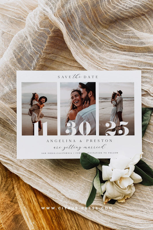 Minimal Frame Photo Save The Date | Printable Template