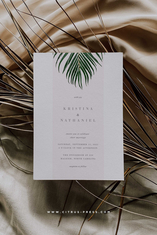 Mod Tropical Wedding Invitation | Printable Template | Instant Download