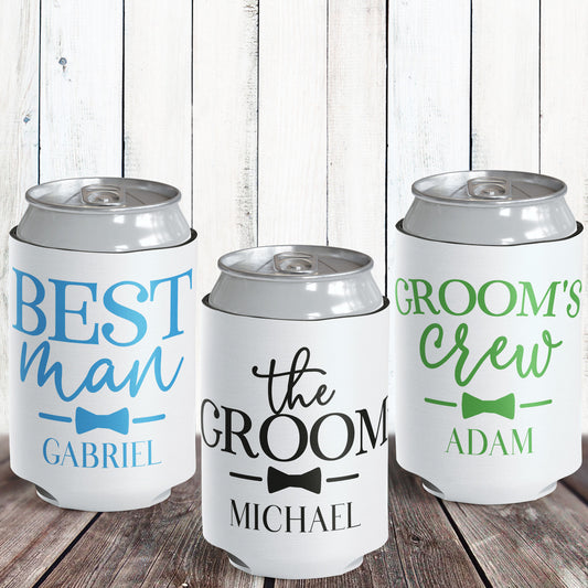 Modern Groom's Crew Can Coolers