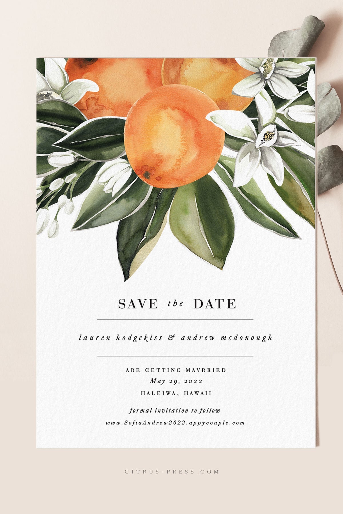 Oranges Save The Date
