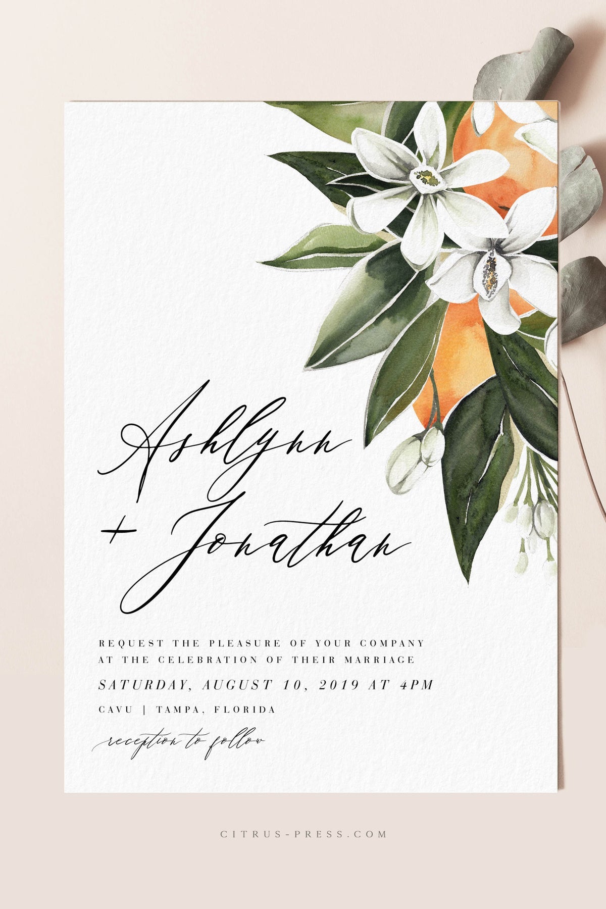 Oranges Citrus Wedding Invitation | Ashlynn