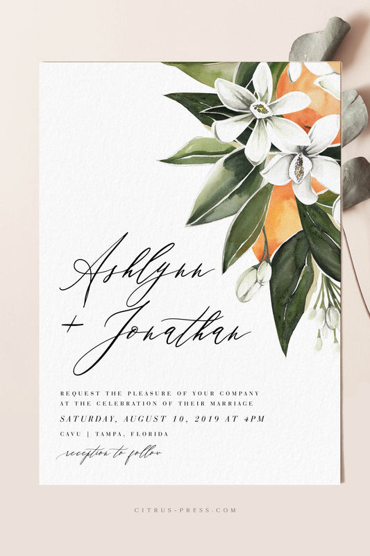 Oranges Citrus Wedding Invitation | Ashlynn