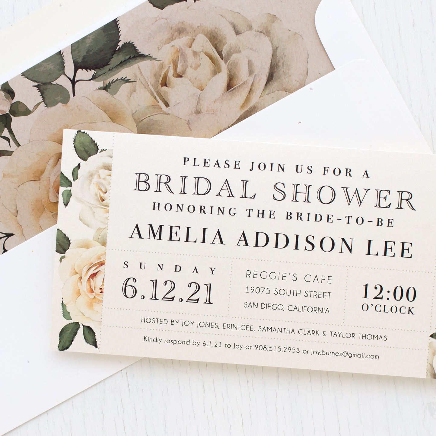 Modern Calligraphy Bridal Shower Invitations