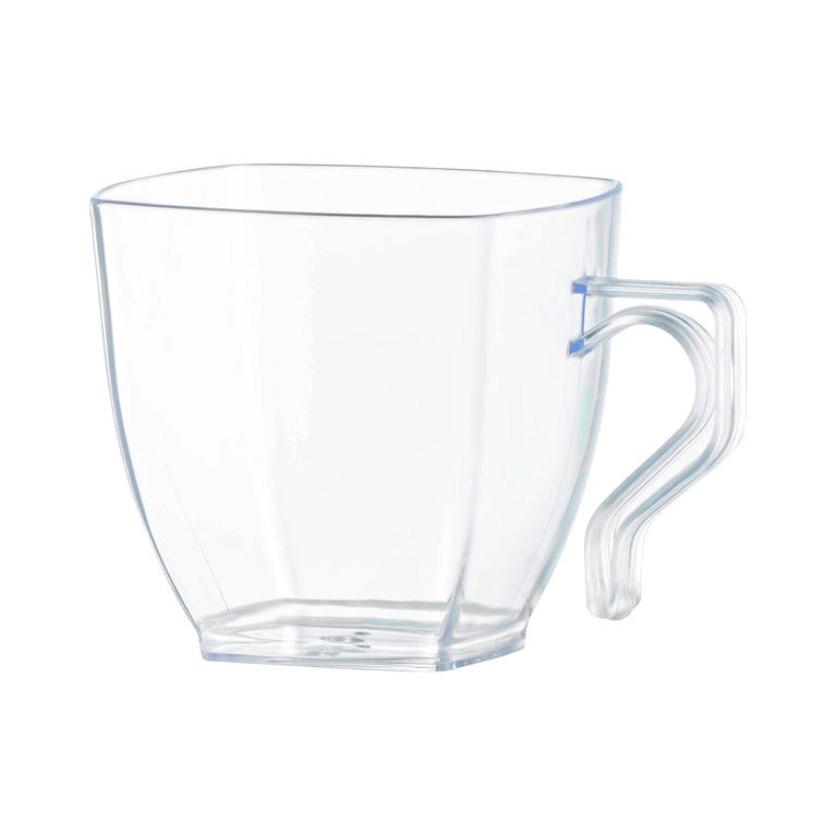 8 oz. Clear Square Plastic Coffee Mugs