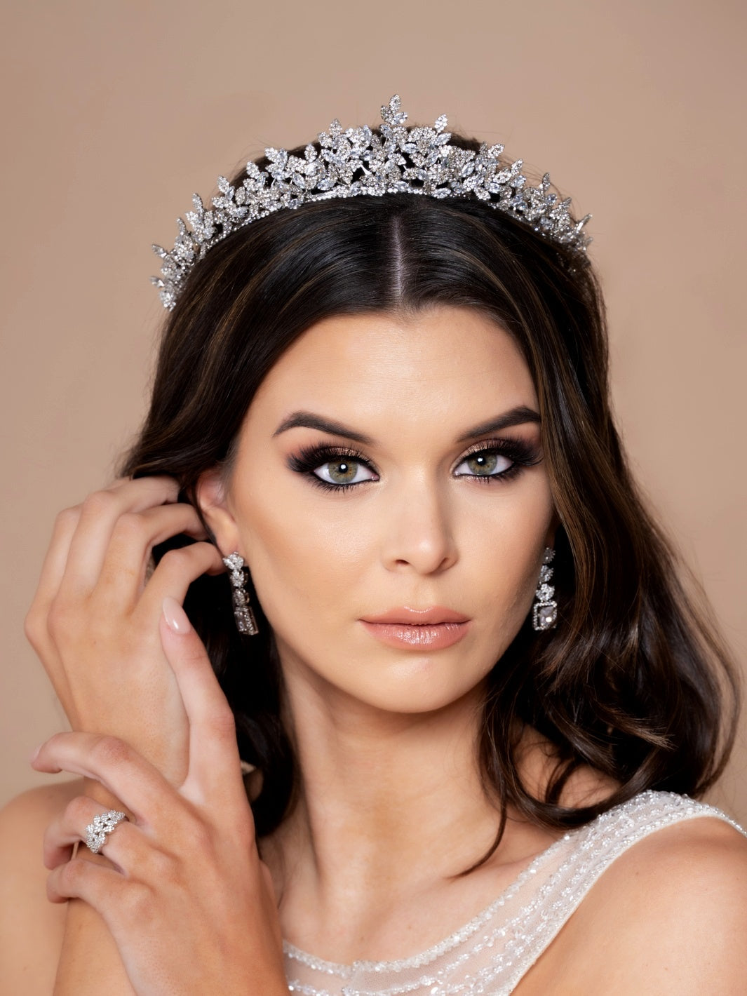 Mona Swarovski 3-D Wedding Tiara, Radiant Luxurious Bridal Tiara