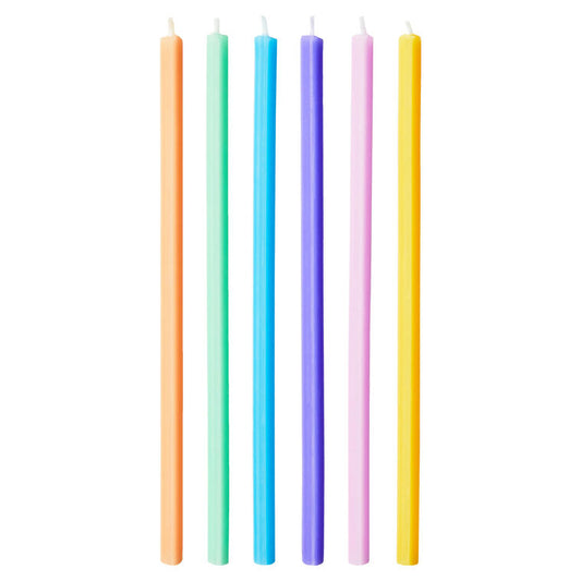 Colorful Triangular Party Candles, Pack of 6