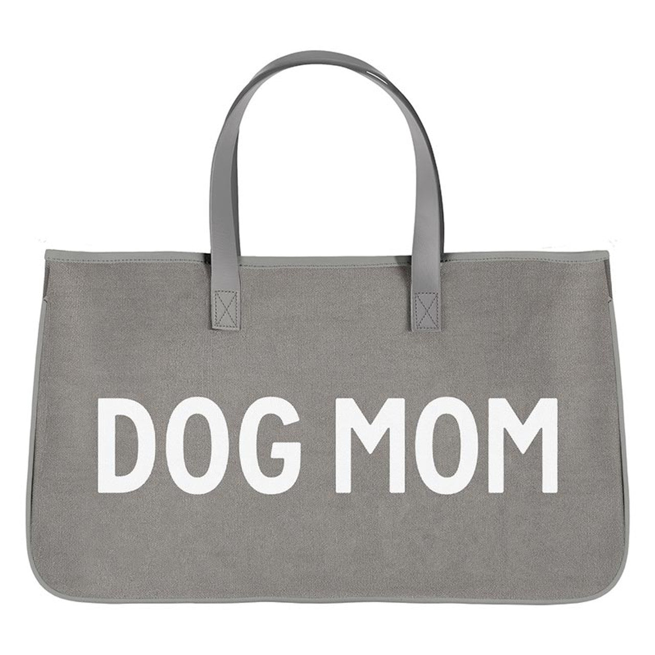 Grey Canvas Tote - Dog Mom