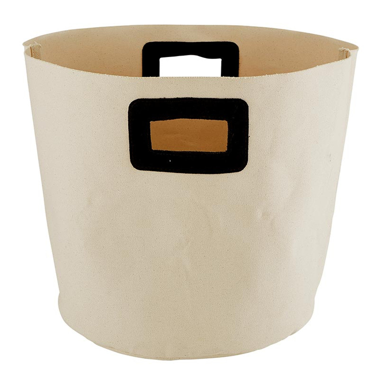 Canvas Bag with Black Suede Handles