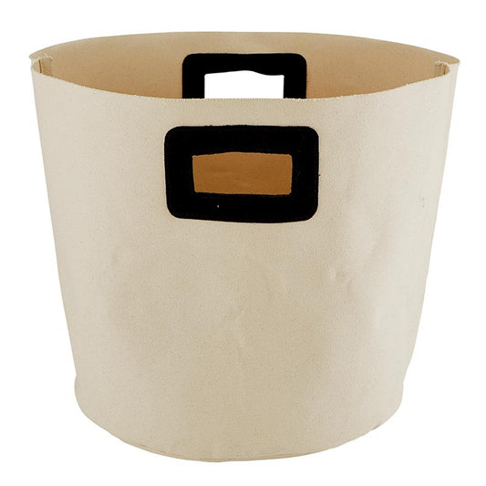 Canvas Bag with Black Suede Handles