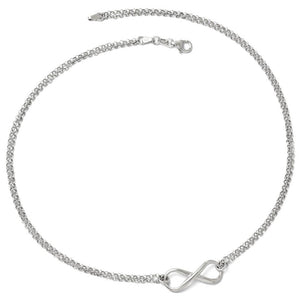 Infinity Symbol Double Strand Necklace in Sterling Silver, 18 Inch