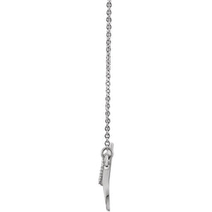 1/8 Ctw Diamond Freeform Bar Necklace in 14k White Gold, 18 Inch