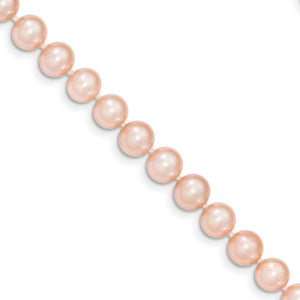 6-7mm, Pink FW Cultured Pearl & 14k Yellow Gold Clasp Necklace