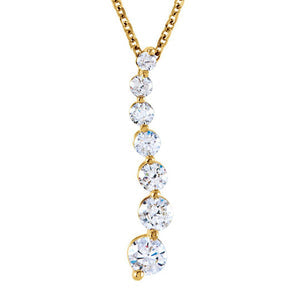 14k Yellow Gold & Diamond 7-Stone Journey Necklace, 18 Inch