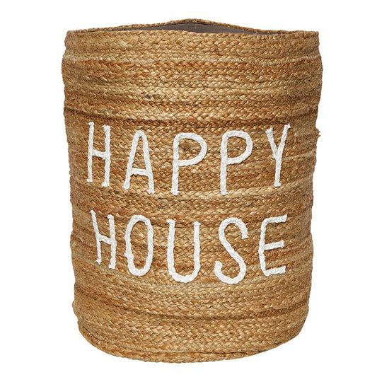 Face to Face Jute Basket - Happy House