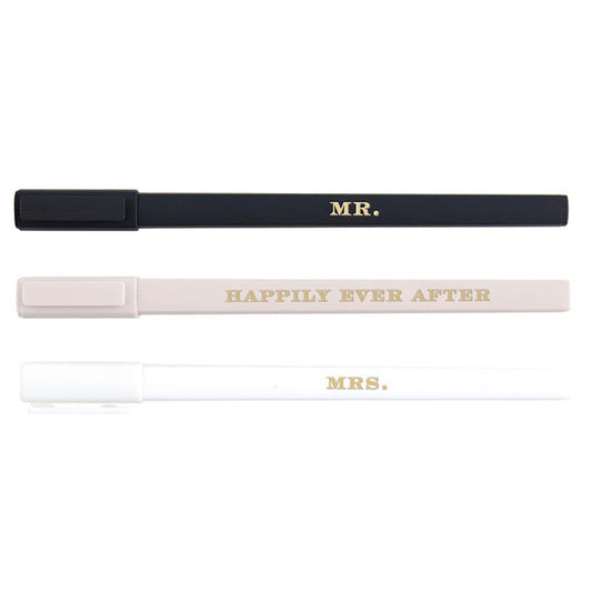 Soft Touch Pen Set - Mr/Mrs/Ever After