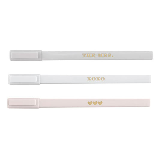 Soft Touch Pen Set - The Mrs/XO/Hearts