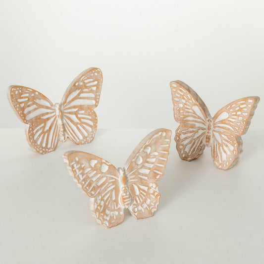 Wooden Butterfly Table Figures