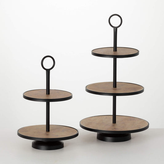 Wood Print Table Riser Set 2