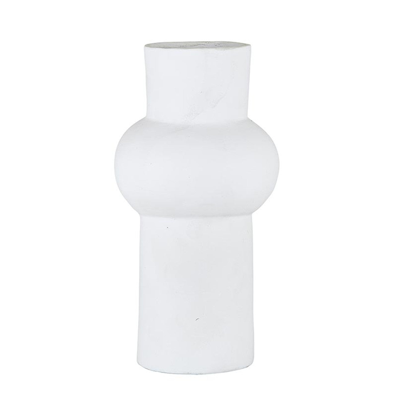 White Paper-Mache Vase - Medium