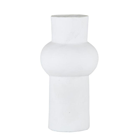 White Paper-Mache Vase - Medium