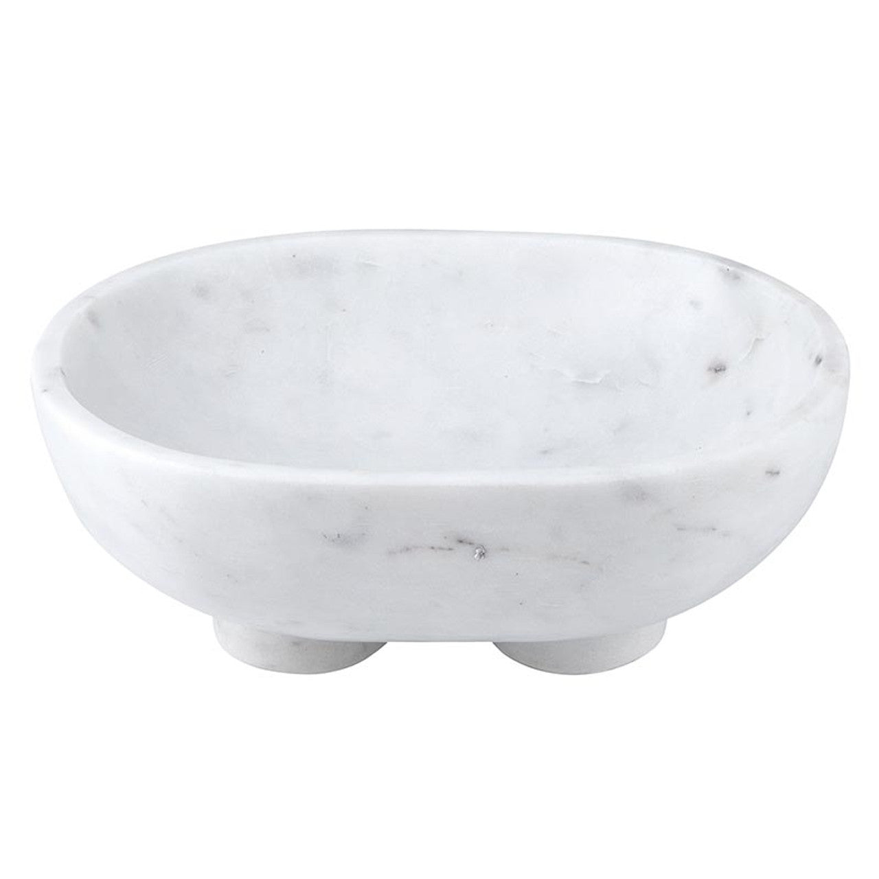White Marble Footed Bowl - Large
